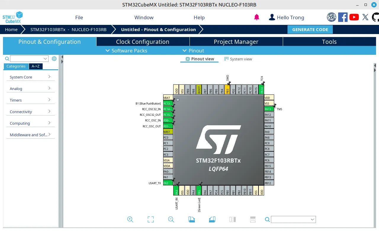 Pinout Configuration